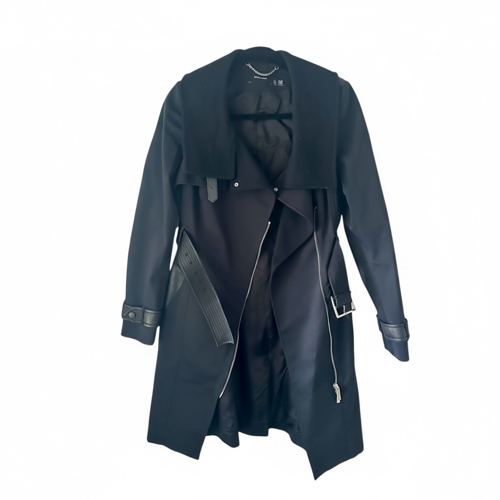 KAREN MILLEN Black Trench Coat Size 4/EU36 - Picture 1 of 9